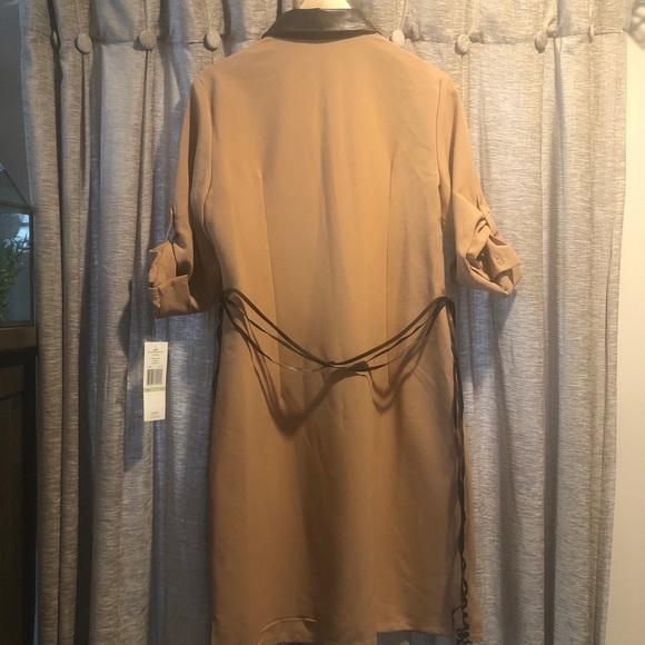 NWT Shargano Tan Belted Shirt Dress - Picture 5 of 6